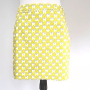 Banana republic yellow gray Milly skirt 12 L NEW